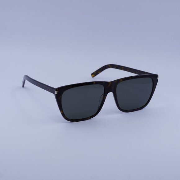 Saint Laurent SL431 SLIM 002 Sunglasses Havana Square Frame, Grey Lenses - Picture 1 of 11